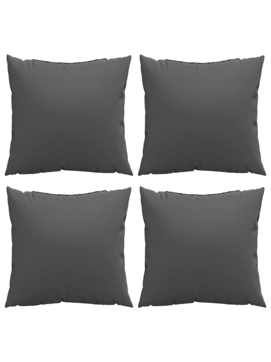 Polštáře na pohovku 4 ks antracitové 50 x 50 cm textil