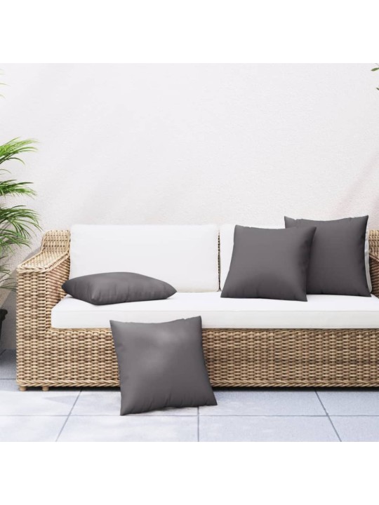 Polštáře na pohovku 4 ks antracitové 50 x 50 cm textil