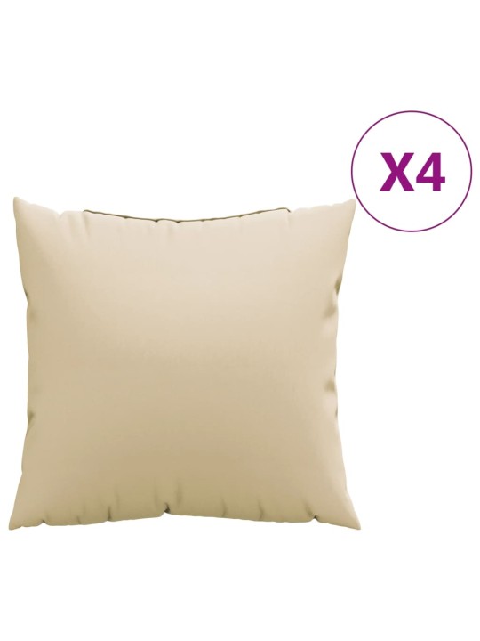 Polštáře na pohovku 4 ks béžové 50 x 50 cm textil