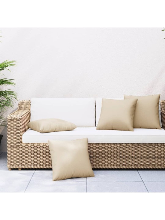 Polštáře na pohovku 4 ks béžové 50 x 50 cm textil