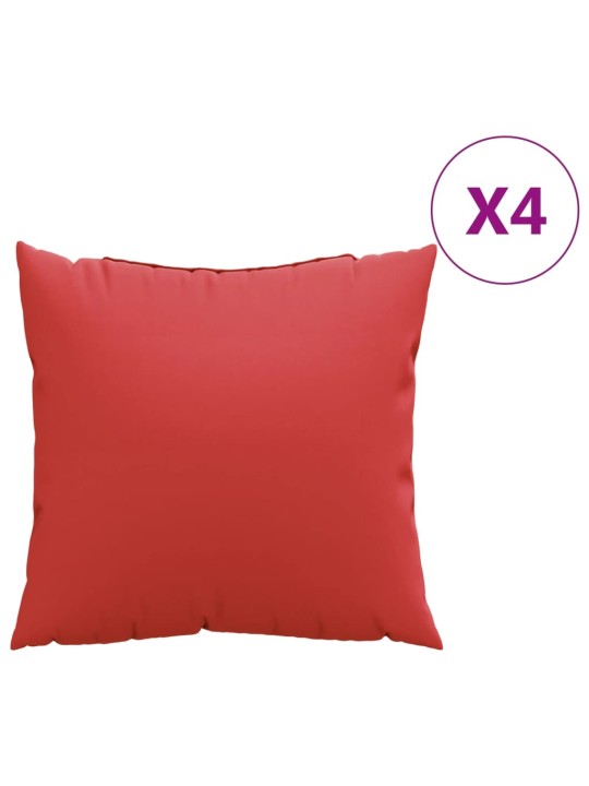 Polštáře na pohovku 4 ks červené 50 x 50 cm textil