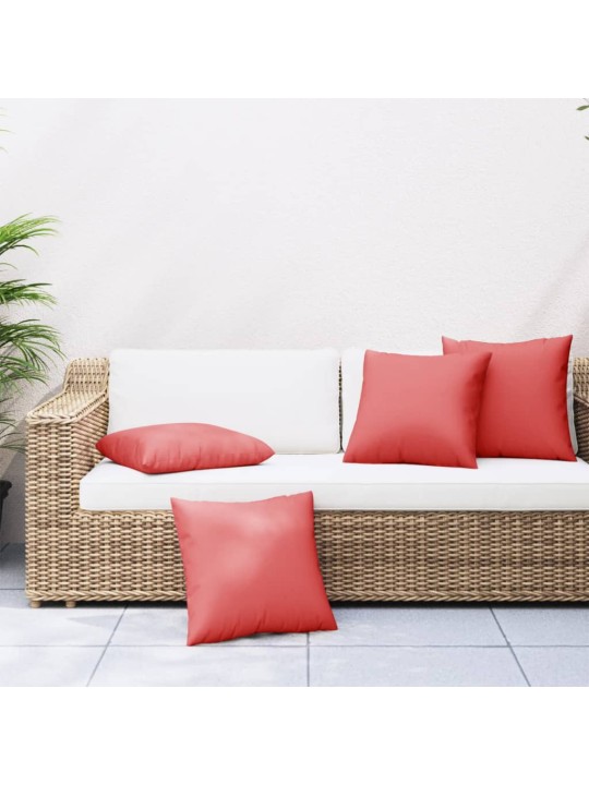 Polštáře na pohovku 4 ks červené 50 x 50 cm textil