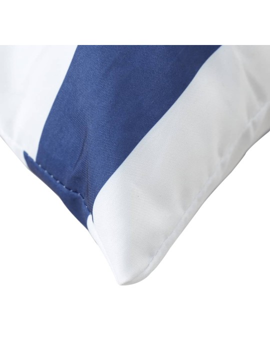 Dekorační polštáře 4 ks modré a bílé pruhy 50 x 50 cm textil