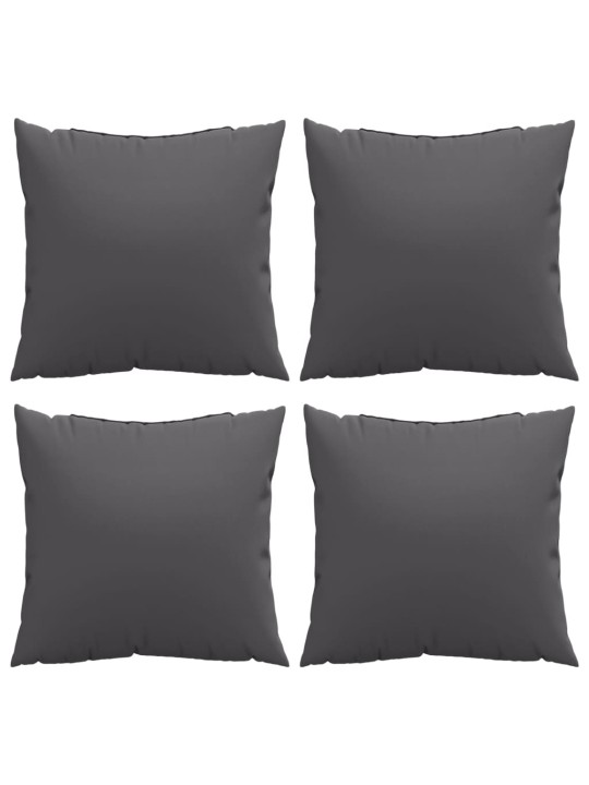 Polštáře na pohovku 4 ks antracitové 60 x 60 cm textil