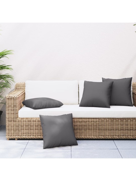 Polštáře na pohovku 4 ks antracitové 60 x 60 cm textil