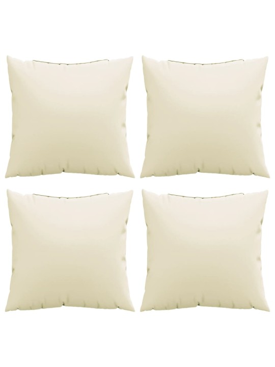 Polštáře na pohovku 4 ks krémové 60 x 60 cm textil
