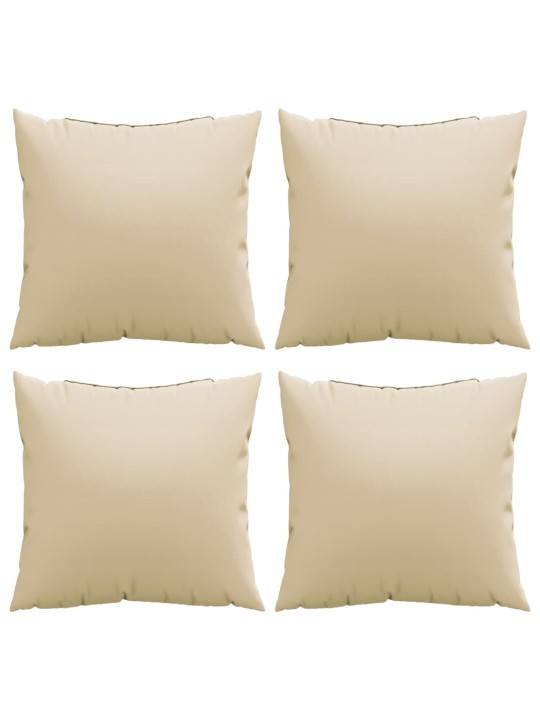 Polštáře na pohovku 4 ks béžové 60 x 60 cm textil