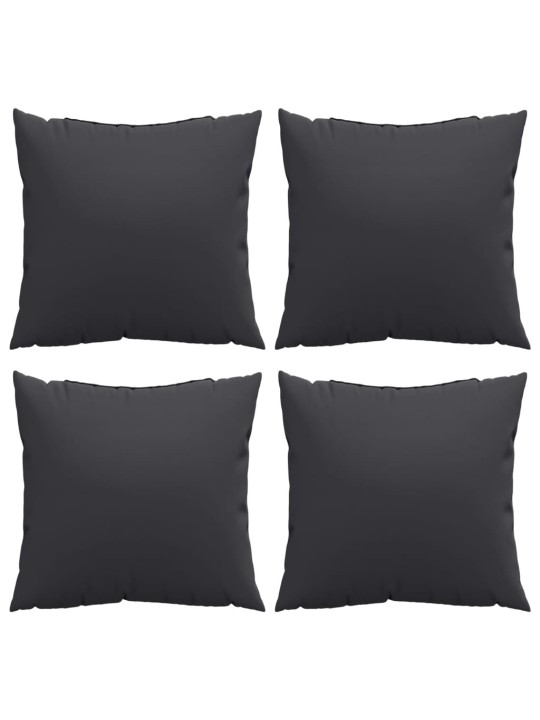 Polštáře na pohovku 4 ks černé 60 x 60 cm textil