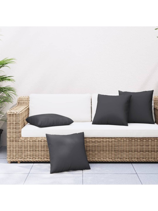 Polštáře na pohovku 4 ks černé 60 x 60 cm textil