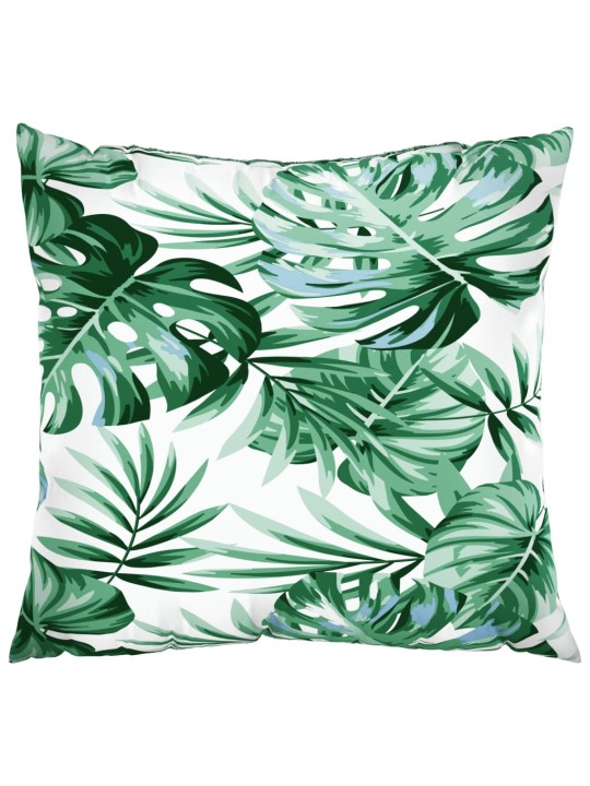Polštáře na pohovku 4 ks vzor listů 60 x 60 cm textil