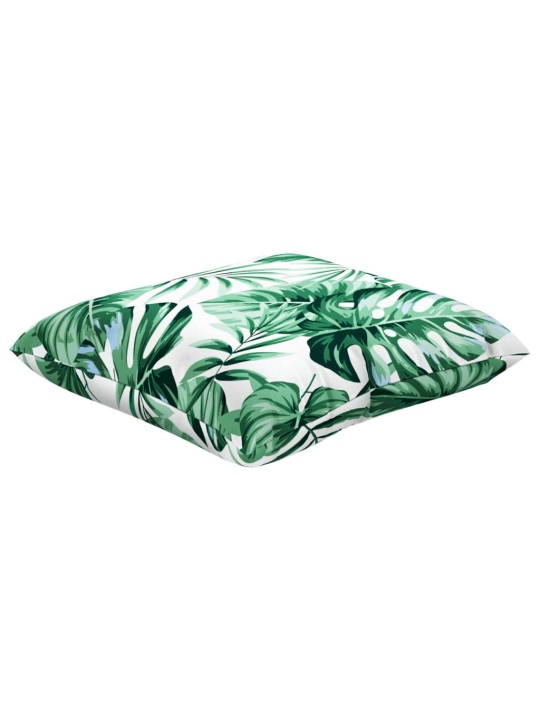 Polštáře na pohovku 4 ks vzor listů 60 x 60 cm textil