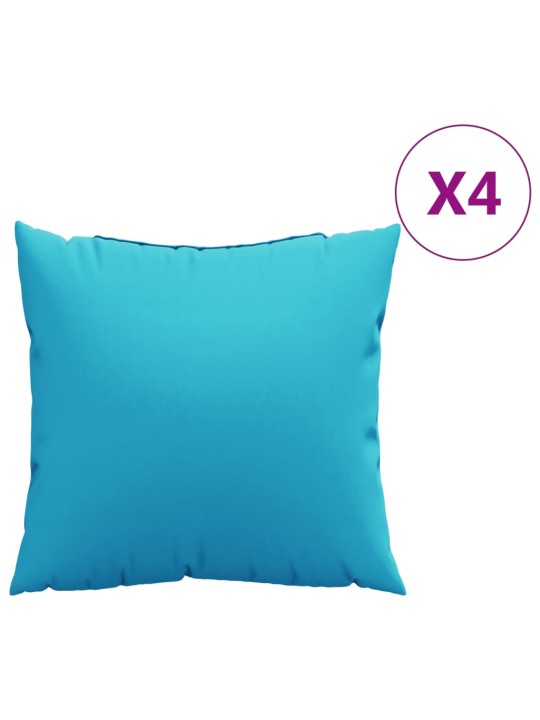 Dekorační polštáře 4 ks tyrkysové 60 x 60 cm textil