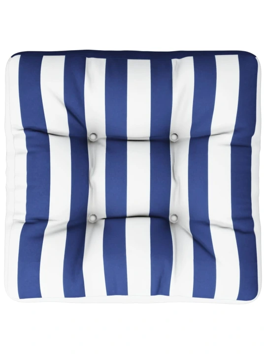 Poduška na palety modré a bílé pruhy 60 x 60 x 12 cm textil