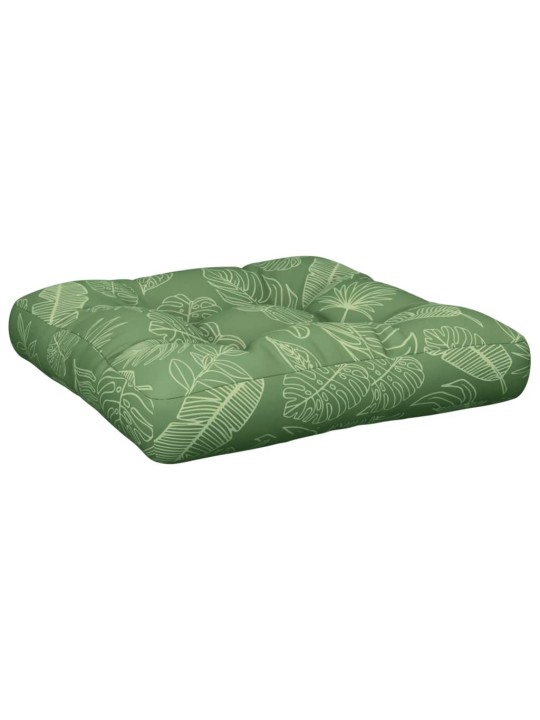 Poduška na palety vzor listů 60 x 60 x 12 cm textil