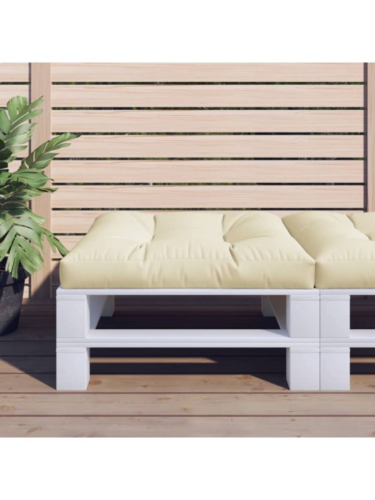 Poduška na palety krémová 70 x 70 x 12 cm textil