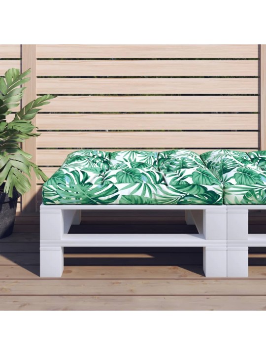 Poduška na pohovku z palet vzor listů 70 x 70 x 12 cm