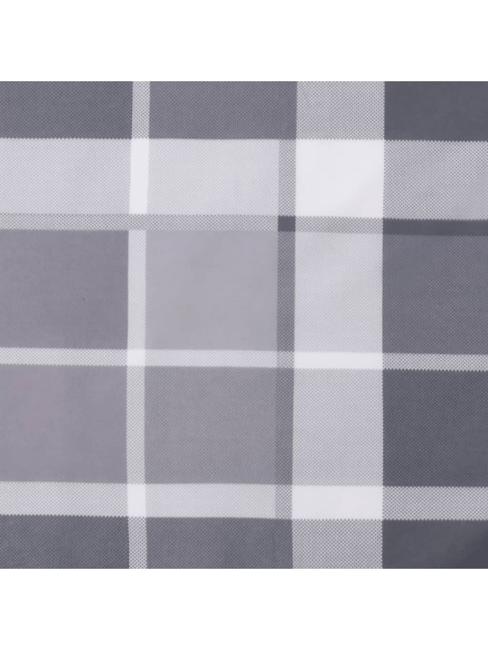 Poduška na palety šedá károvaná 70 x 70 x 12 cm textil
