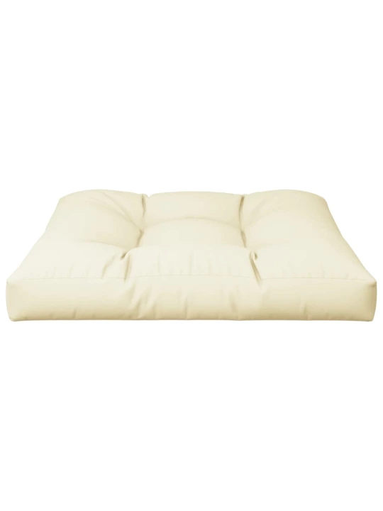 Poduška na palety krémová 80 x 80 x 12 cm textil