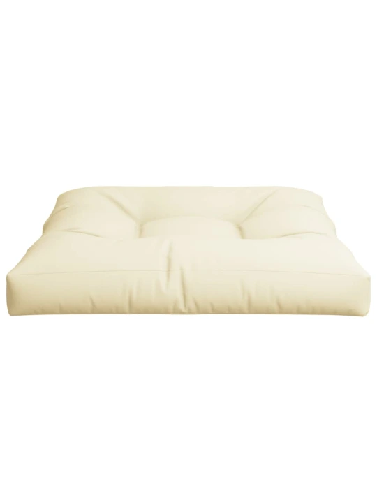 Poduška na palety krémová 80 x 80 x 12 cm textil