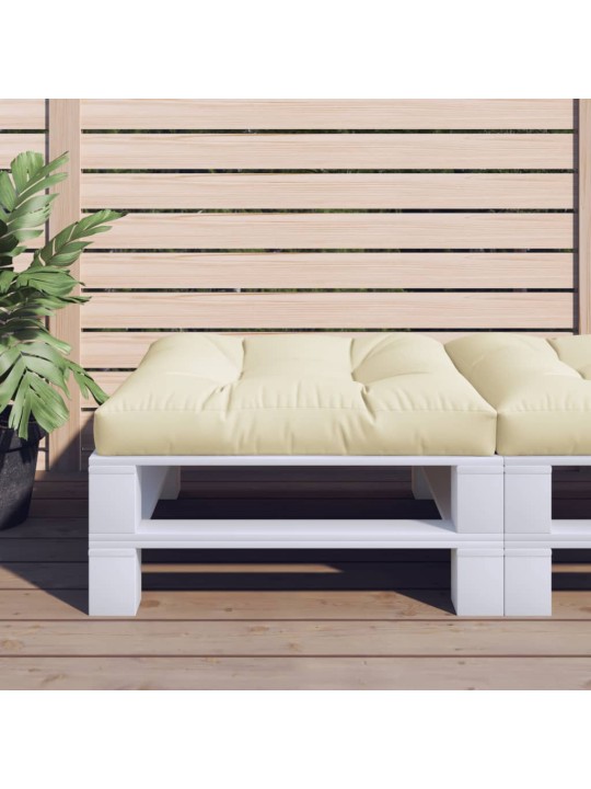 Poduška na palety krémová 80 x 80 x 12 cm textil