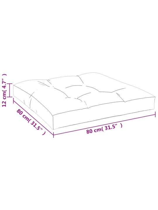 Poduška na palety červená 80 x 80 x 12 cm textil