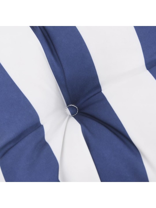 Poduška na palety modré a bílé pruhy 80 x 80 x 12 cm textil