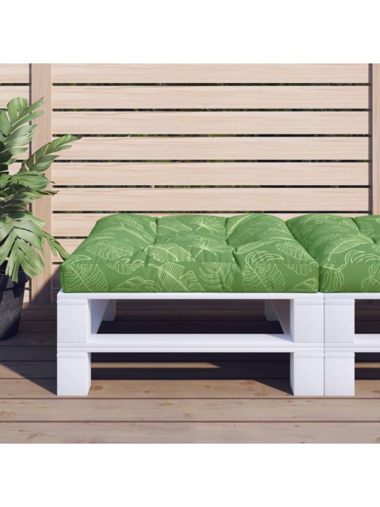 Poduška na palety vzor listů 80 x 80 x 12 cm textil