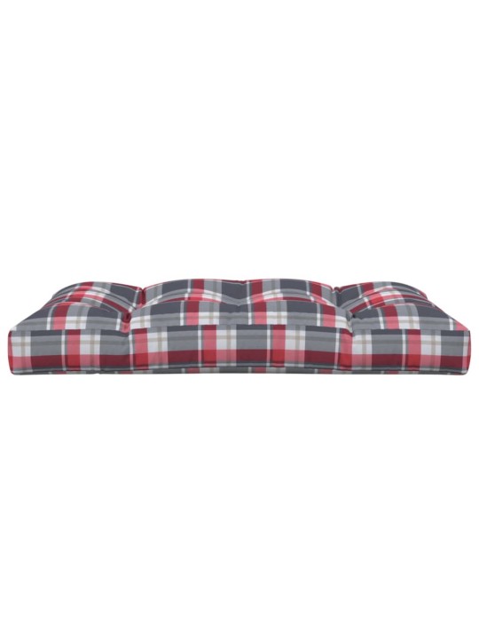 Poduška na palety červená károvaná 120 x 80 x 12 cm textil