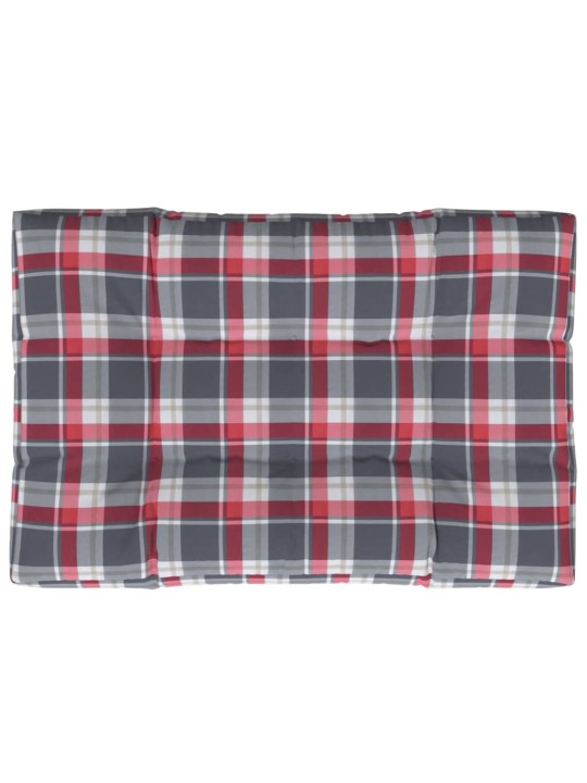 Poduška na palety červená károvaná 120 x 80 x 12 cm textil