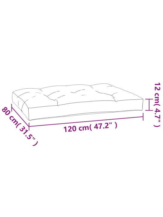 Poduška na palety vzor listů 120 x 80 x 12 cm textil