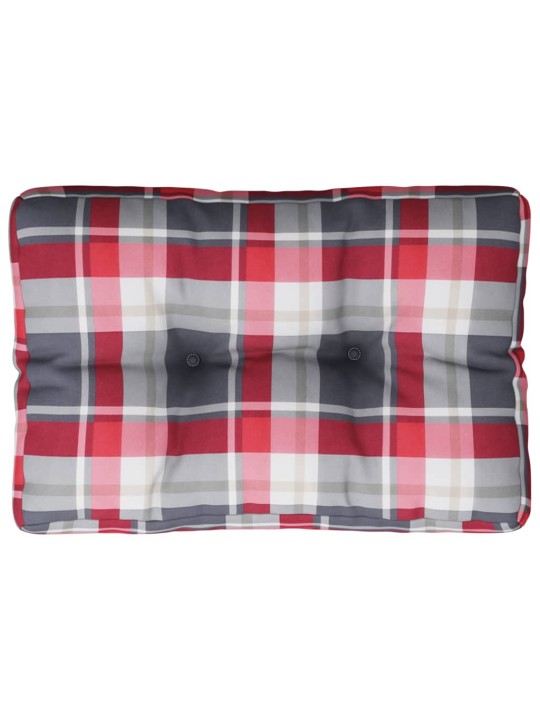 Poduška na palety červená károvaná 50 x 40 x 12 cm textil