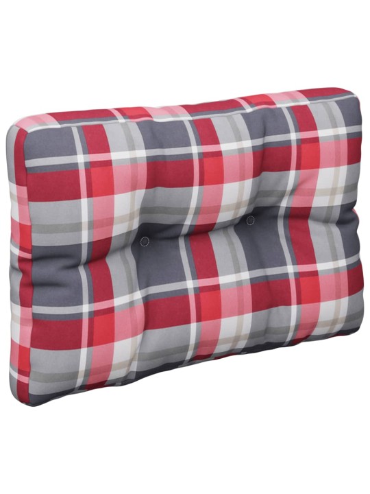 Poduška na palety červená károvaná 60 x 40 x 12 cm textil