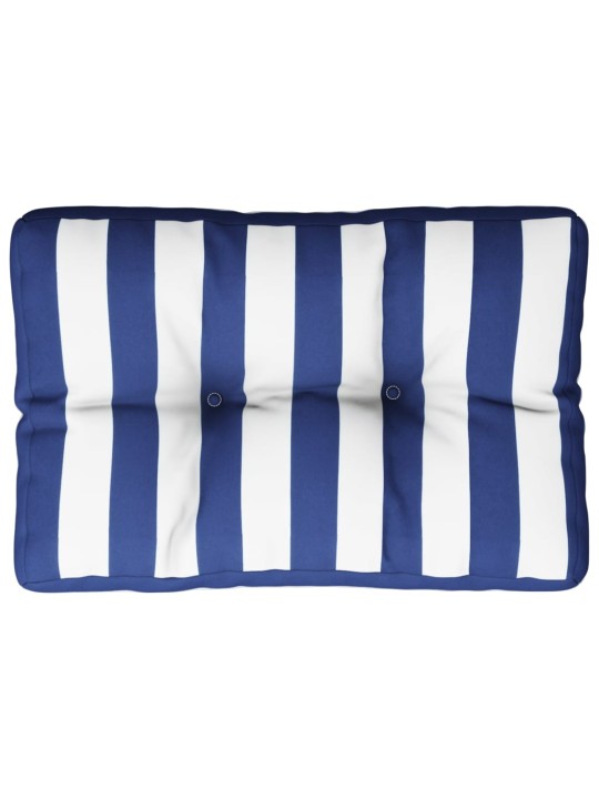 Poduška na palety modré a bílé pruhy 60 x 40 x 12 cm textil