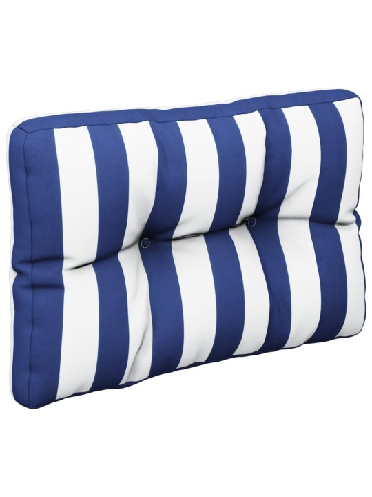 Poduška na palety modré a bílé pruhy 60 x 40 x 12 cm textil