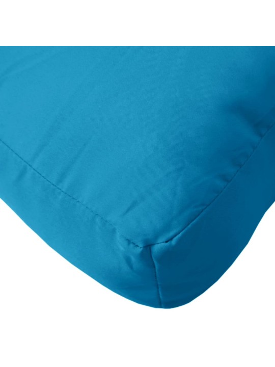 Poduška na palety světle modrá 70 x 40 x 12 cm textil