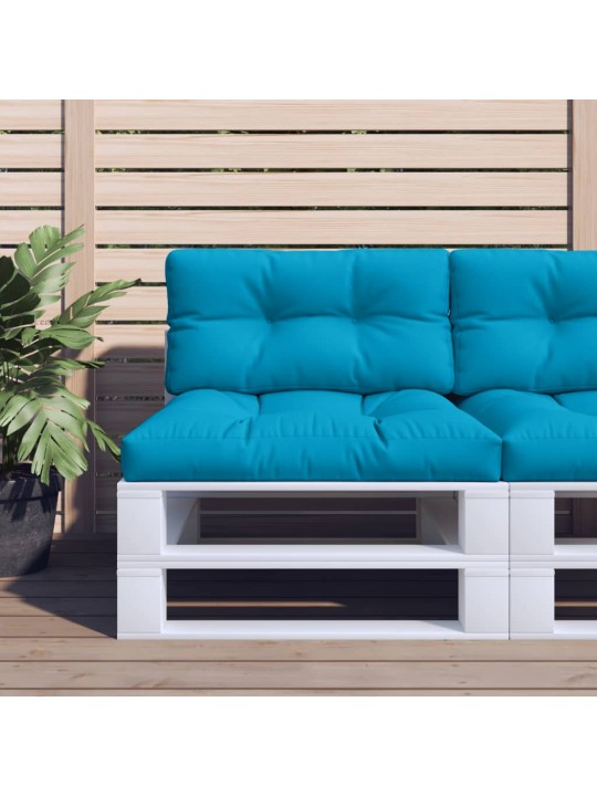 Poduška na palety světle modrá 70 x 40 x 12 cm textil