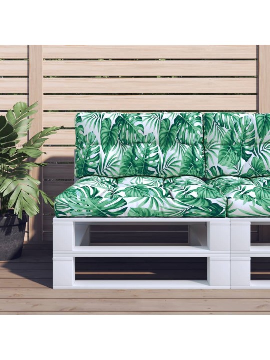Poduška na palety vzor listů 70 x 40 x 12 cm textil