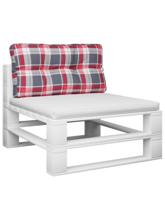 Poduška na palety červená károvaná 70 x 40 x 12 cm textil