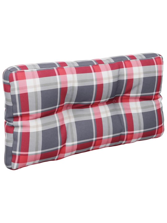 Poduška na palety červená károvaná 70 x 40 x 12 cm textil