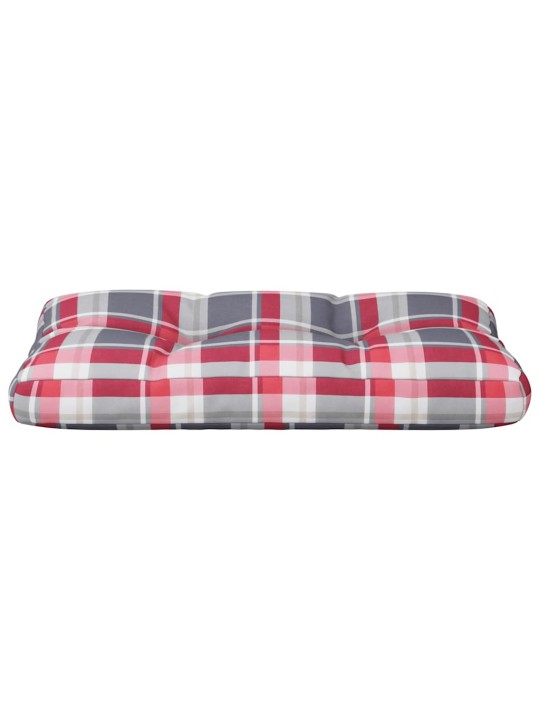 Poduška na palety červená károvaná 70 x 40 x 12 cm textil