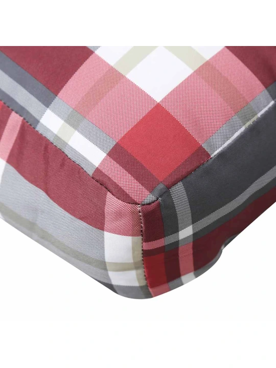 Poduška na palety červená károvaná 70 x 40 x 12 cm textil