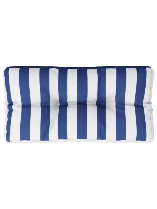 Poduška na palety modré a bílé pruhy 70 x 40 x 12 cm textil
