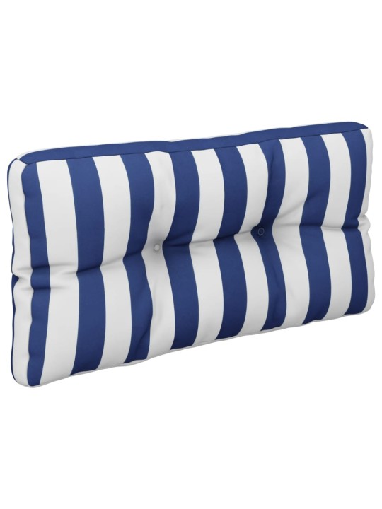 Poduška na palety modré a bílé pruhy 70 x 40 x 12 cm textil