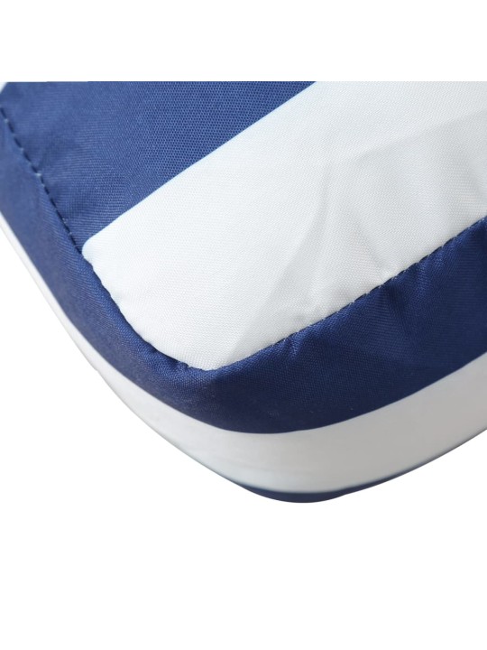 Poduška na palety modré a bílé pruhy 70 x 40 x 12 cm textil