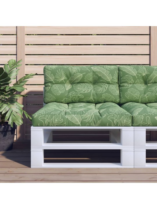 Poduška na palety vzor listů 70 x 40 x 12 cm textil