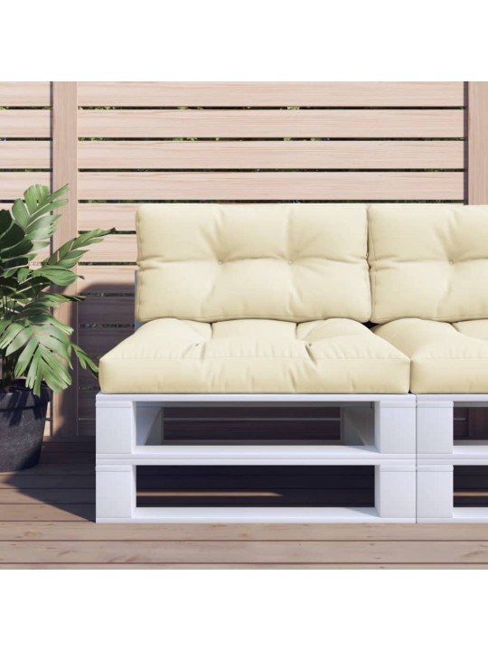 Poduška na palety krémová 80 x 40 x 12 cm textil