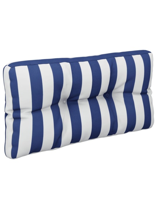 Poduška na palety modré a bílé pruhy 80 x 40 x 12 cm textil