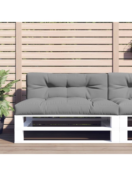 Poduška na palety šedá 120 x 40 x 12 cm textil