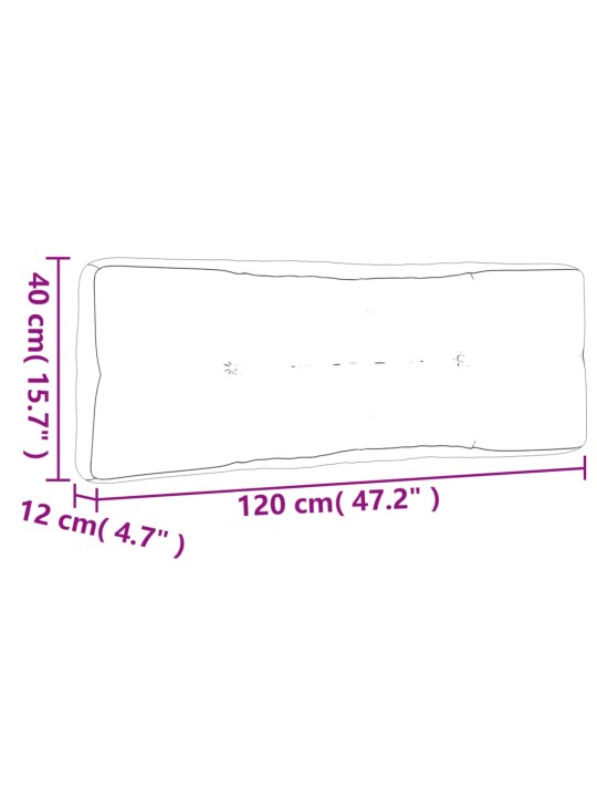Poduška na palety krémová 120 x 40 x 12 cm textil