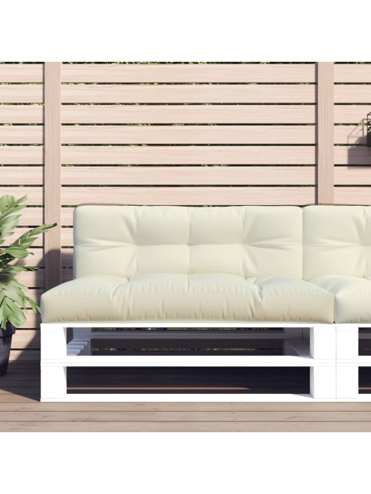 Poduška na palety krémová 120 x 40 x 12 cm textil